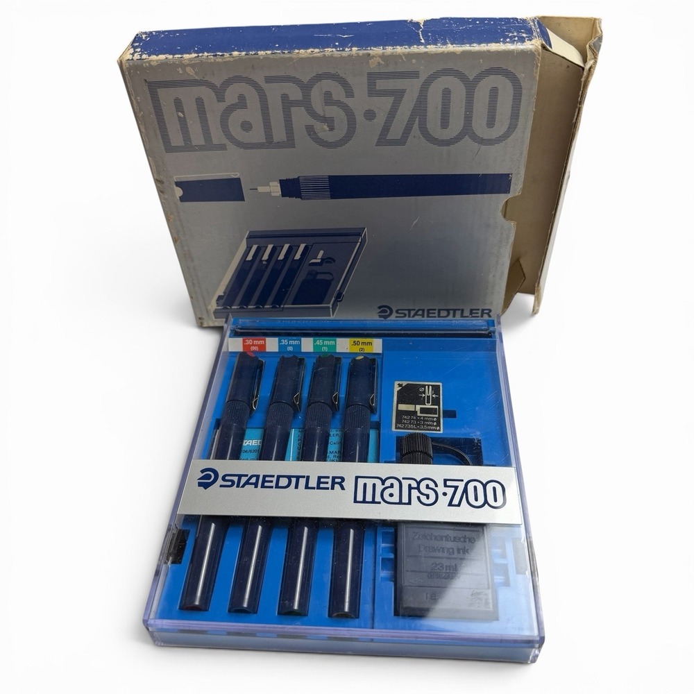 STAEDTLER MARS-700 TECHNICAL PEN SET 4 LINE WIDTH SIZES 700 S4 A6 - Picture 2 of 5